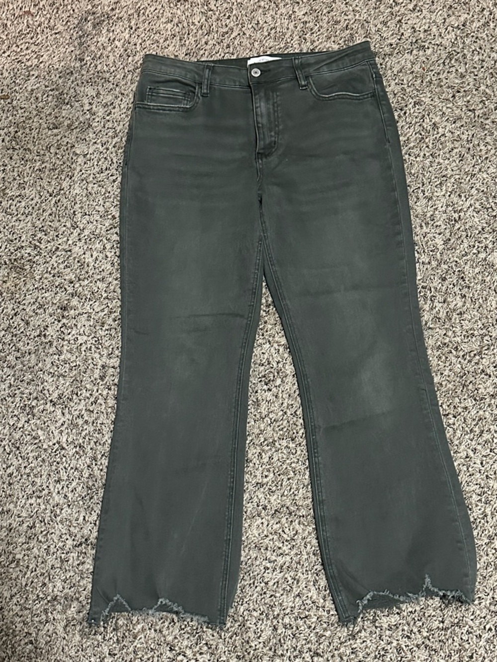 Vervet Olive Green High Waisted Straight Leg Ankle Jeans size 30 T6199DPF